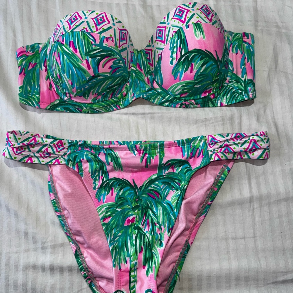 Pink Palm-Print Women’s Bikini - Bottoms Only!*